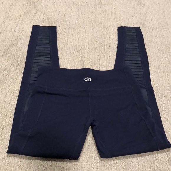 **SOLD** ALO Yoga Moto High Waist Leggings (Navy) - Picture 7 of 8